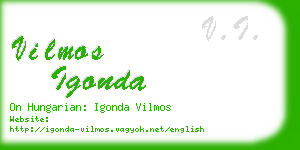 vilmos igonda business card